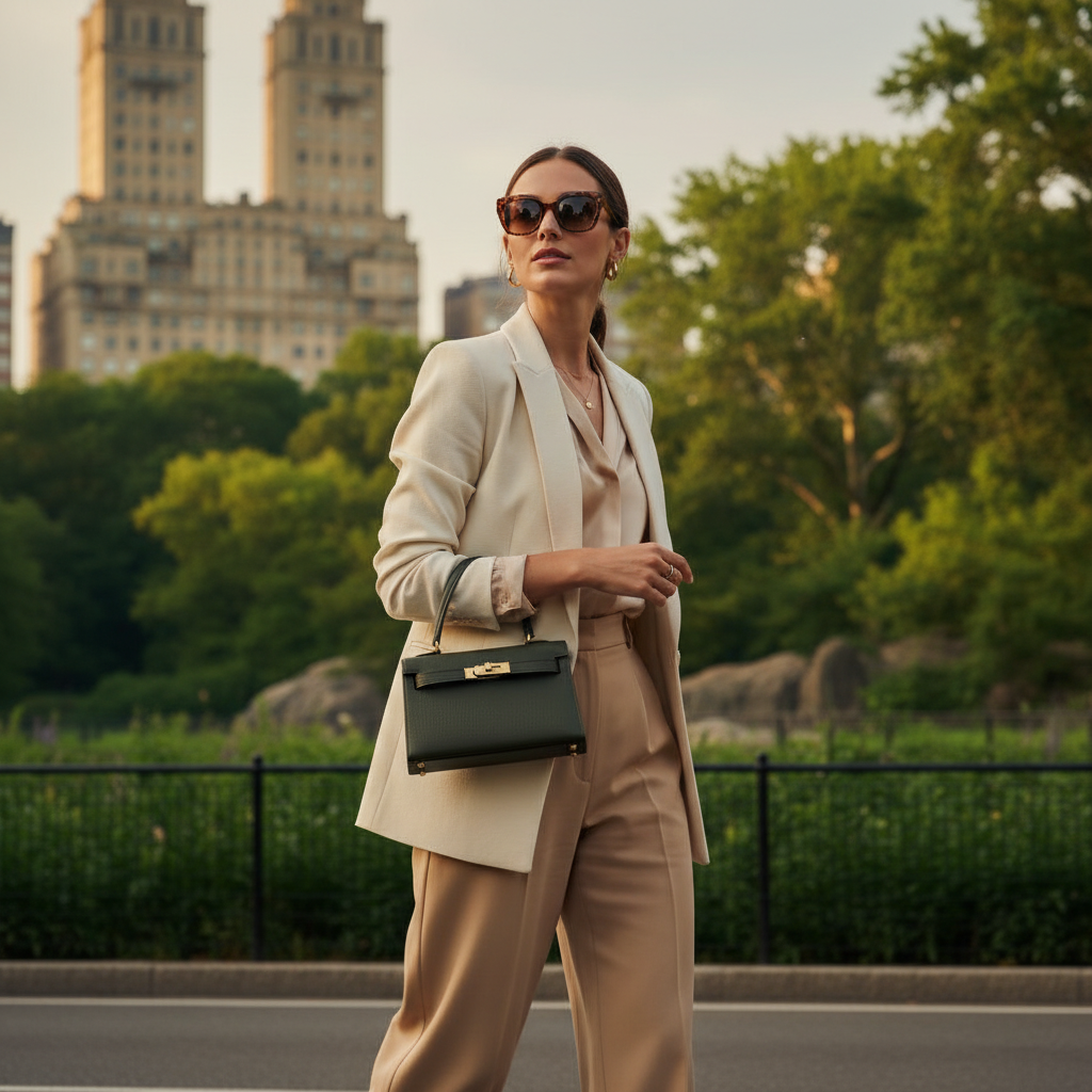 
Audrey leather handbag lifestyle shot professional women Eleia Stone Australia