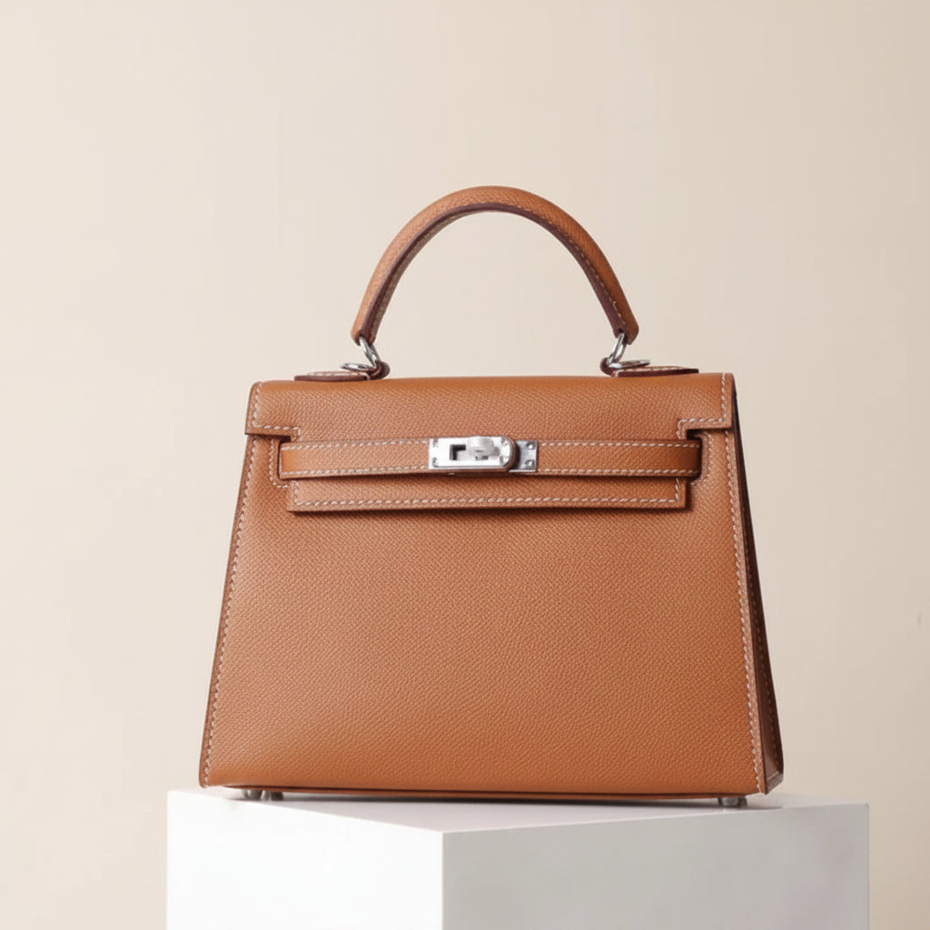Helena genuine leather structured handbag Eleia Stone Australia
